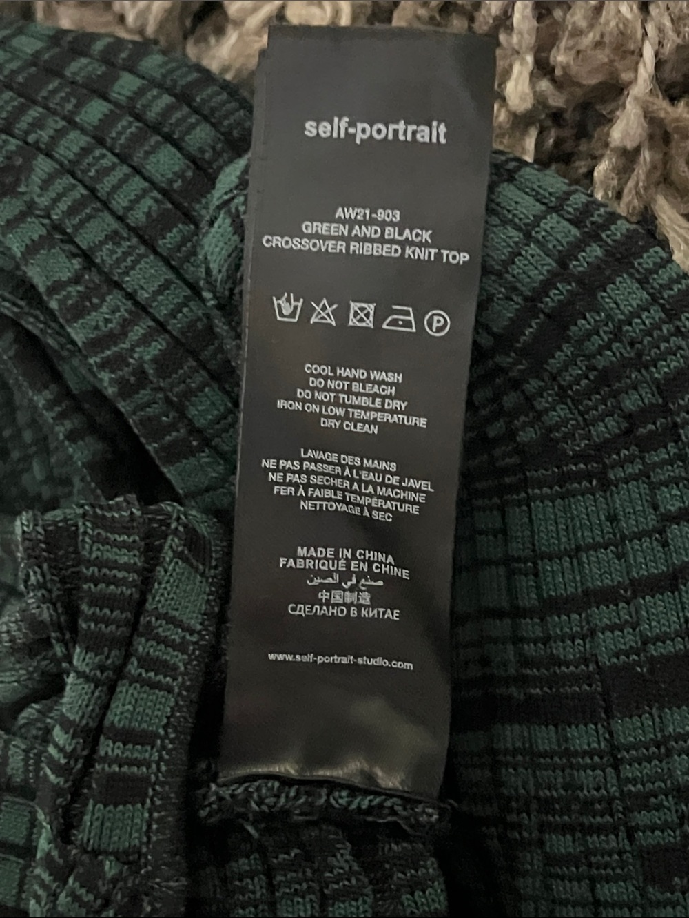 MY26 Self Portrait Crossover Knit Crop Top in Green - Picture 4 of 7